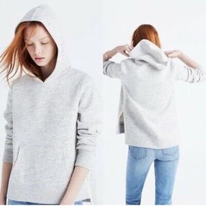 Madewell Side Slit Grey marled Hoodie Cotton Sweatshirt size XS